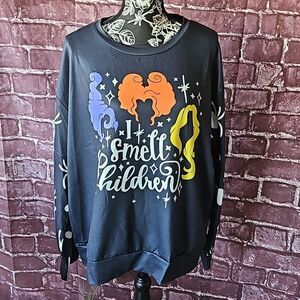Hocus Pocus "I Smell Children" Lightweight Long Sleeve Top NWOT XXL